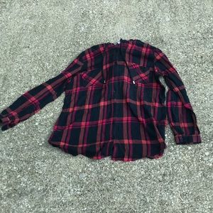 NO BOUNDARIES HOODED PLAID SHIRT